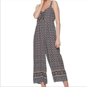 Flowy Boho Sleeveless Tie Front Smocked Romper Jumpsuit